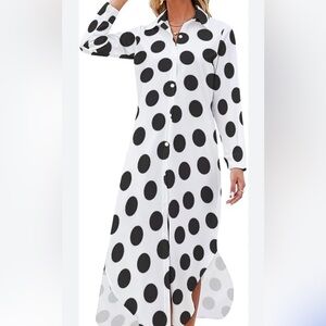 STYLEWE Black and White Asymmetrical Long Sleeve Dress